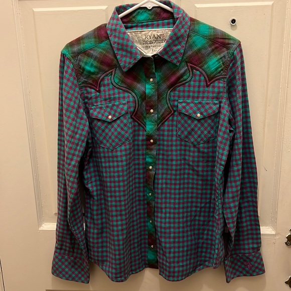 Ryan Michael western shirt ladies size large - Picture 1 of 8